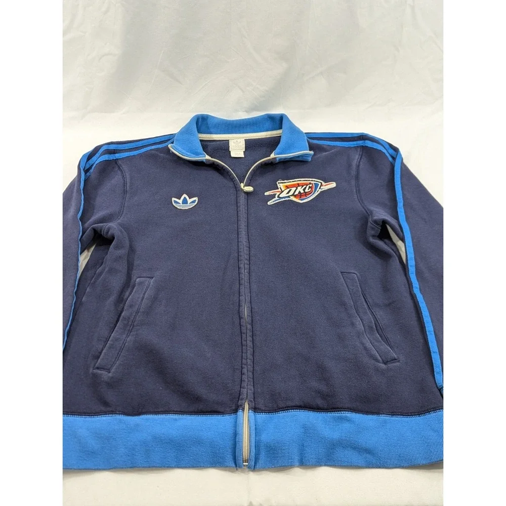 ADIDAS NBA OKLAHOMA CITY THUNDER‎ OKC FULL ZIP SWEATSHIRT MEN'S LARGE JACKET